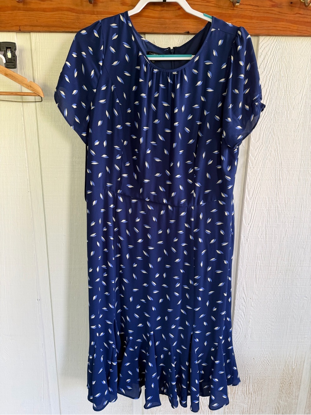 Talbots Navy Blue Short-Sleeve Midi Dress